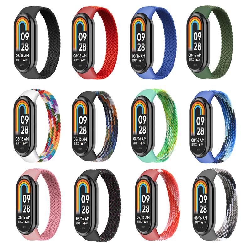 Geflochtenes Solo-Loop für Xiaomi Mi Band 10 9 8 Armband Zubehör Elastische Nylon-Uhrenarmbänder Ersatz correa bracelet Miband 8 NFC