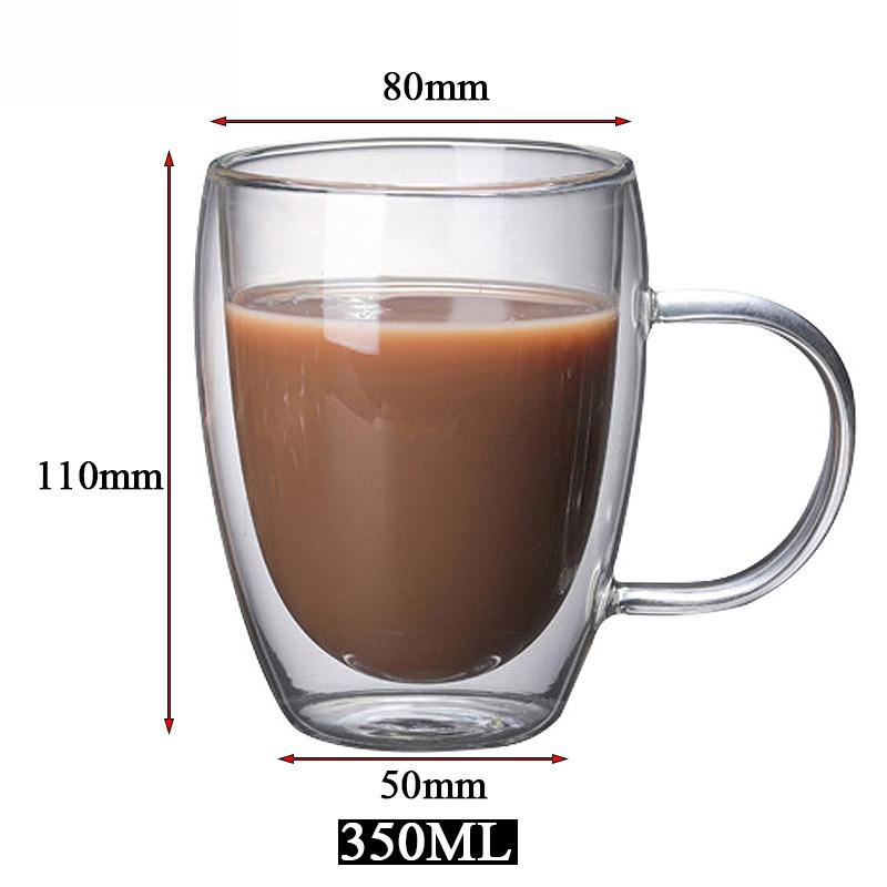 150-450ml Double Wall Glass Mug Resistant Tea Beer Mug Coffee Milk Lemon Juice Cup Drinkware Lover Coffee Cups Gift Creativity
