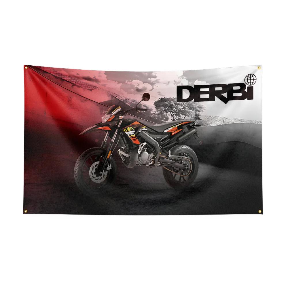 

3x5 Ft DDerbi Motorcycle Flag Polyester Digital Printing Banner for Garage Wall Art Out Door Decoration With Brass Grommets 74x94cm(29x37in)