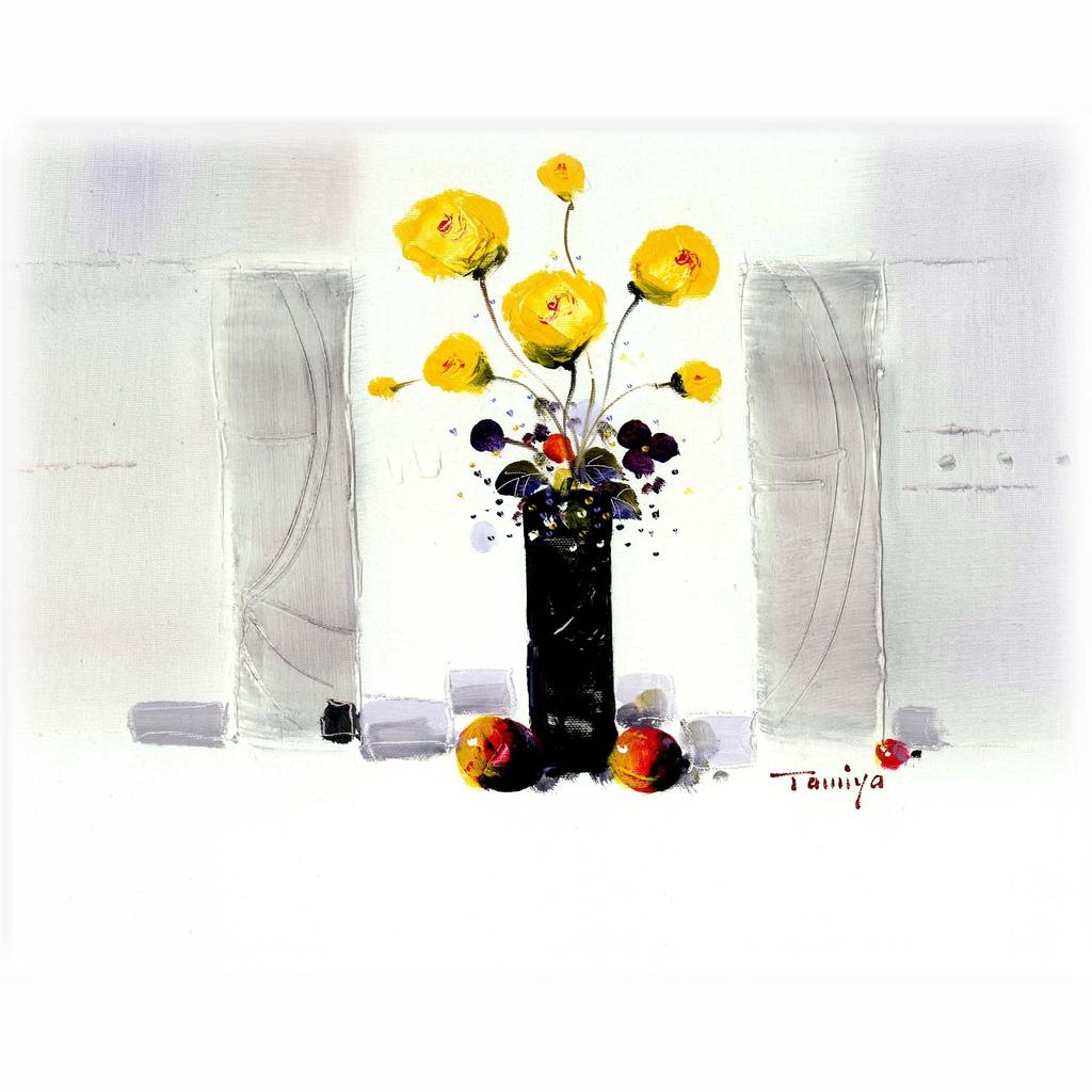 Hiroo Tamiya Oil painting frame F6 Gold 1138740 Still life yellow