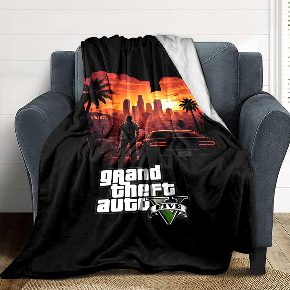 Gta Blanket Comfortable Perfect for Office Couch Office Chair Four Seasons Multipurpose Modern Gifts For Family Or Friends