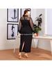 Plus-Size Women's Mesh Panel Skirt