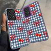 Case for Samsung Galaxy A12 A31 A24 A25 A17 A20s A26 A13 A14 A35 A21s A23 A15 A16 A34 Phone Cover Cherry Checkered Pattern