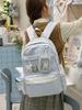 Anime Girl Double Shoulder Backpack For School With Nylon Material And Dot Pattern