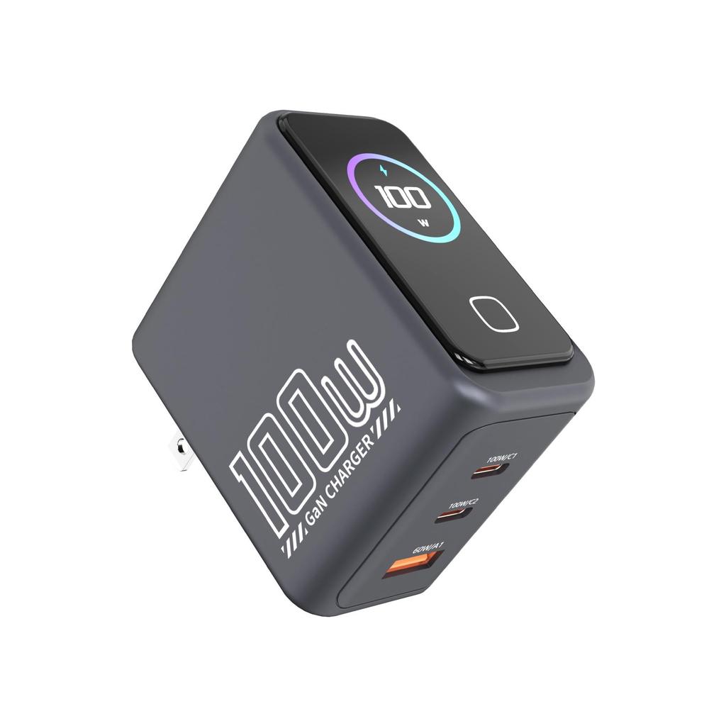 AI 100W Gallium Nitride Multi-Port Fast Charger for Laptops, Tablets, and Phones