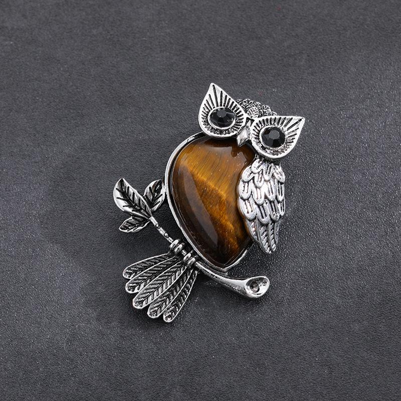 Vintage Cross Owl Crystal Stone Pendant Necklace for Men and Women - Classic Creative Design