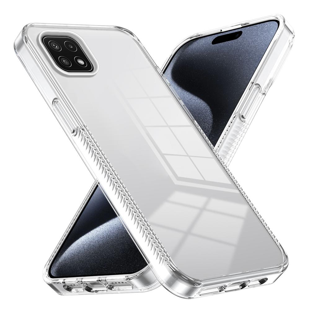 KEYSION Transparent Phone Case for Samsung A22 4G A22 S 5G A12 TPU+PC Anti-slip Clear Shockproof Phone Cover for Galaxy M12 M32