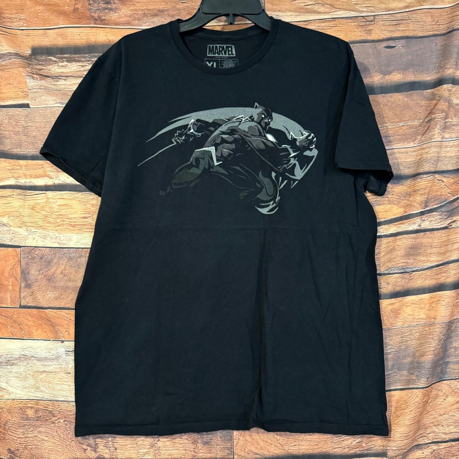 Marvel Black Panther XL Black T Challa Avengers Graphic Tee Wakanda King Unisex T-Shirt XXXXL