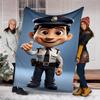 1 Stück Polizisten-Print Outdoor Flanelldecke, Maschinenwaschbar, Perfektes Geschenk zum Geburtstag, Reiseaccessoire für den Urlaub, Langlebiges Material