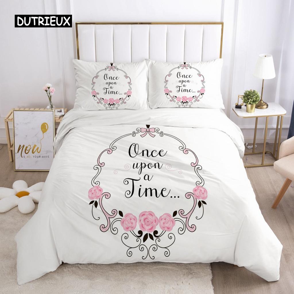 Comforter Lovely Pink Bedding Set 140X200 For Girl Bedroom Bed Single Double Size(No Sheet)