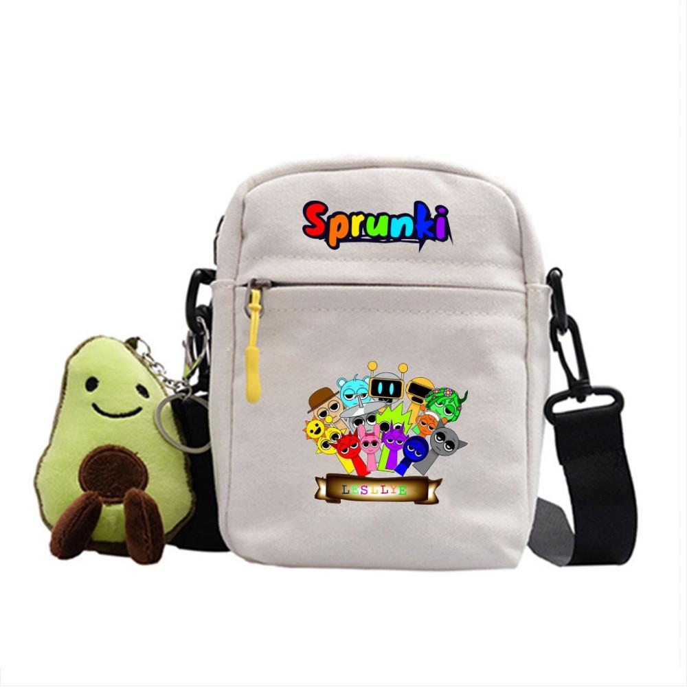 Sprunki Cartoon Rhythm Box Mini Crossbody Bag Canvas Street Fashion For Girls And Teens