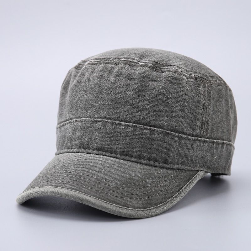 Simple Solid Color Denim Hat Pure Cotton Retro Washed Four-season Wide-brimmed Men's and Women's Hats Durable Fabric with Reinforced Construction
