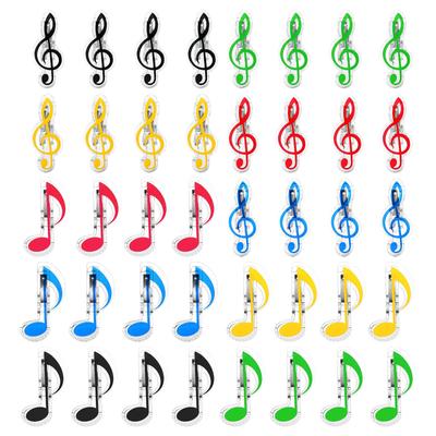 YOKIVE Musiknote Kunststoff Notenblatt Perfekt für Dekoration und Ideal für Räume x 40er Pack Klammern, Clips, Markierung, Büros/Klavier (5 Farben, 2.8 1.2