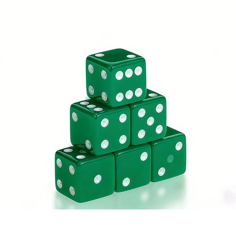 19mm Casino Theme Party Dice Sets Acrylic Large D6 Opaque Dice Bulk for Board Games Birthday Theme Party Supply 6pcs