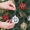 6Pcs 6cm Hollow Ball Pendants Glitter Christmas Tree Spheres Pendant  New Year