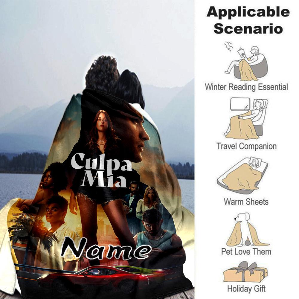 Women Men Car Sunset Sky Four Seasons Blanket Customized With Your Name Lightweight And Warm Perfect Gift For Home Office Camping Sofa Travel Beach