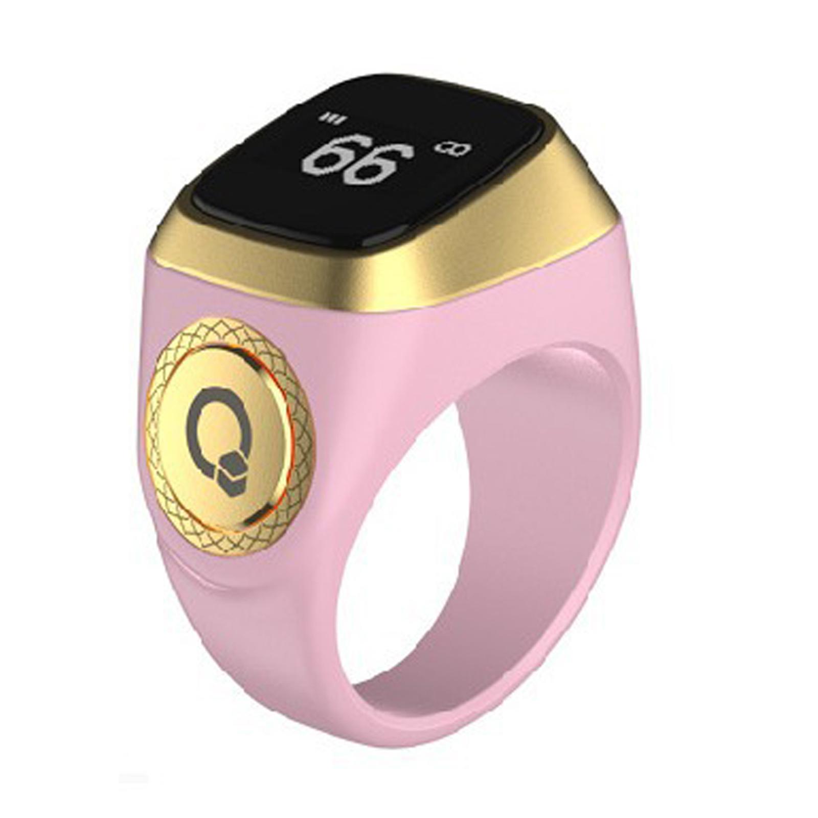 

Electronic Digital Finger Counter OLED Display Tasbih Tally Counter Clicker & Prayer Time Reminder Prayer Tally Counter 20 розовый