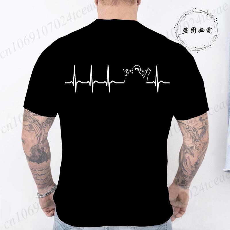 Heartbeat Scuba Diver Scuba Diving Funny Mens Tshirts Summer Short Sleeve Tee Shirts Fashion Casual Tops Men Male Clothing