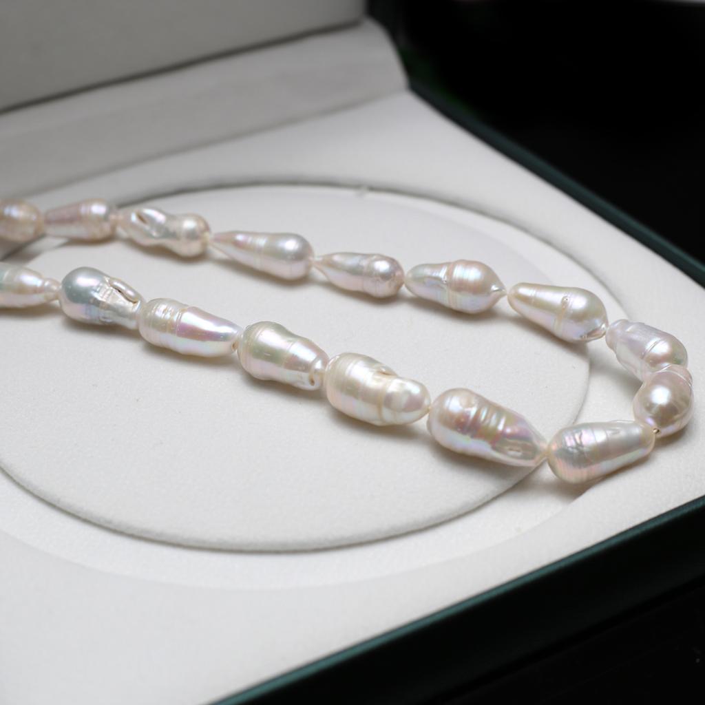 1String, Natural Freshwater Pearls, Handmade Teardrop-shaped Thread Pearl Beads, 10×20mm, for DIY Necklace, Jewelry Making Crafts, Length 36 Cm