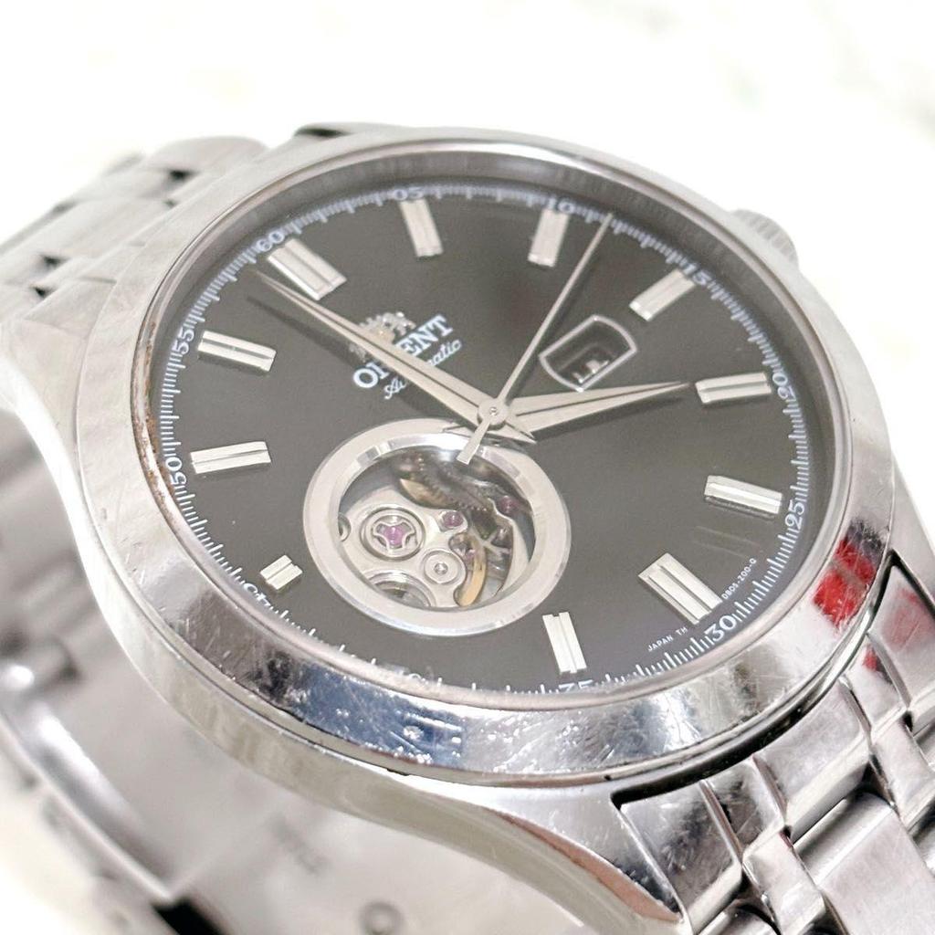Used Orient DB05-C2 Automatic Watch Open Heart See-through Caseback Black Dial ORIENT Mechanical World Stage Collection