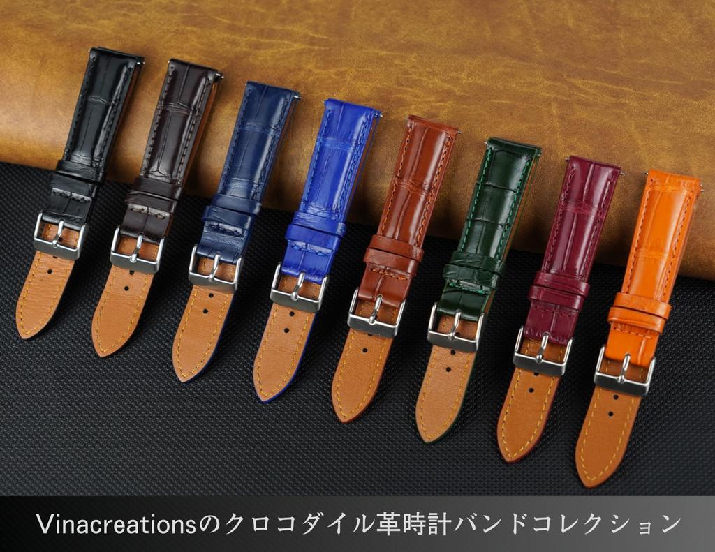 Vinacreations 20mm Black Crocodile Watch Band with Quick Release Spring Alligator Replacement Watch Strap with Wrist Quick Bars, Men's Buckle, Change,