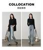 Fashionable high waisted wide leg jeans for women in spring 2026, loose and versatile, slimming and floor length pants