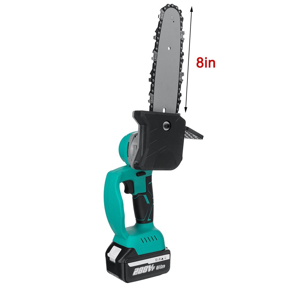 288VF 8 Inches Rechargeable Brushless Electric Saw Chainsaw Wood Cutter Garden Woodworking Power Tools For 18V Battery
