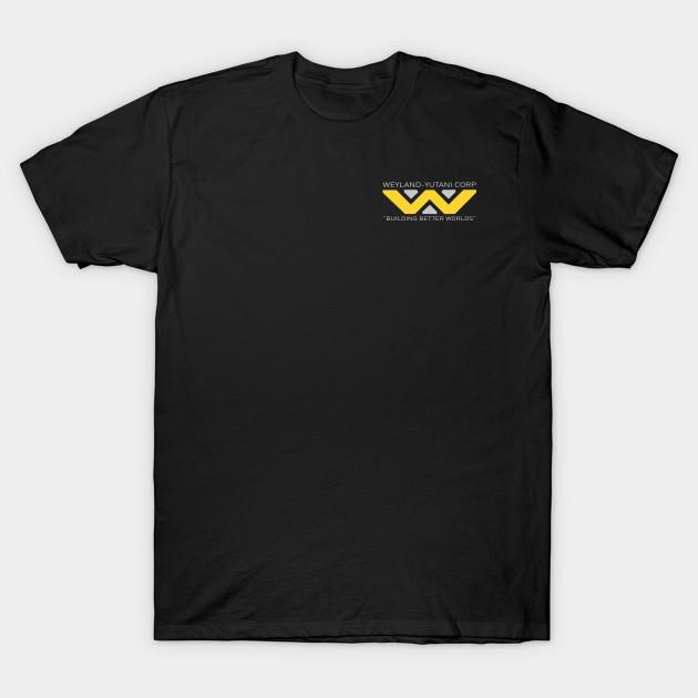Men Black Print T-shirt Weyland Yutani Corp No-Cut Transfer Paper Print Cotton Tshirt S чёрный