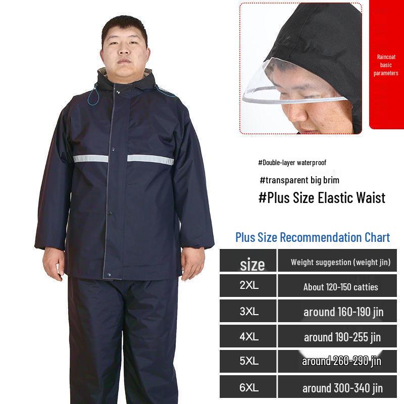 Męski bardzo duży plus size kombinezon przeciwdeszczowy i spodnie, typ dzielony, odporny na ulewny deszcz dla motocykli