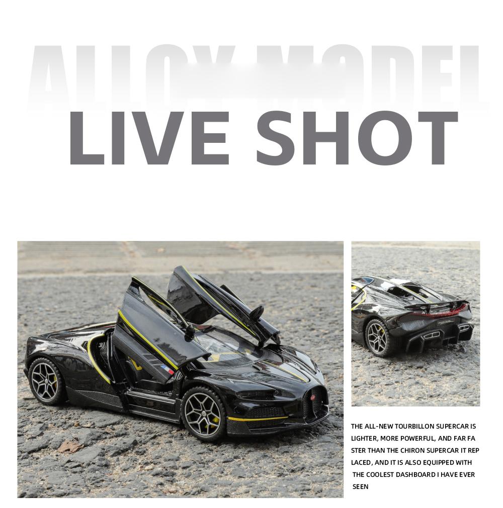 1/32 Bugatti Tourbillon V16 Supercar Alloy Metal Die Casting Model Car Miniauto Maternal Baby Toy Children's Toy Car Holiday Boyfriend