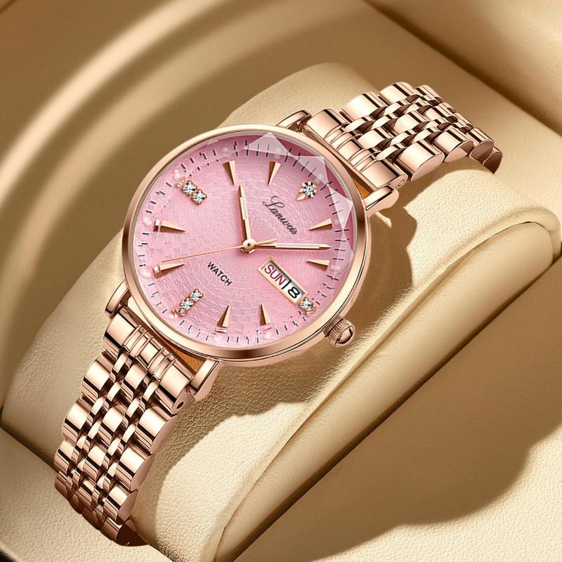 Women's Watch Calendar Fashion Steel Strap Temperament Quartz Women's Watch