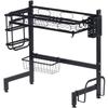 iimono117 Dish drainer over the sink 55cm Slim dish kitchen large chopstick cutting board stainless easy assembly rack, 2-tier, [width - 95cm] 2-tier