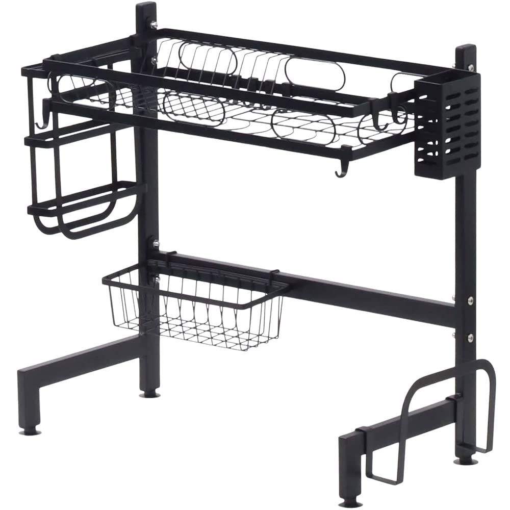 iimono117 Dish drainer over the sink 55cm Slim dish kitchen large chopstick cutting board stainless easy assembly rack, 2-tier, [width - 95cm] 2-tier