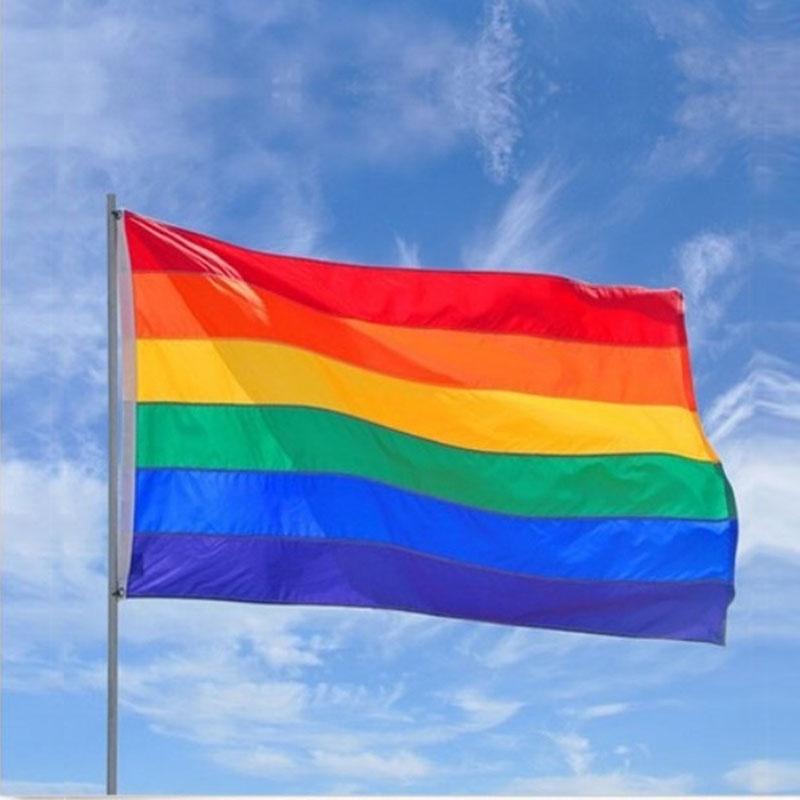 Lightweight 5ft X 3ft Rainbow Lgbt Flag With Double Stitched Edges For Long-lasting Use