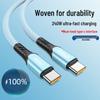 Braided 240W Fast Charging Dual Type-C Cable for Apple 15/16, Huawei, and Samsung (C-to-C)