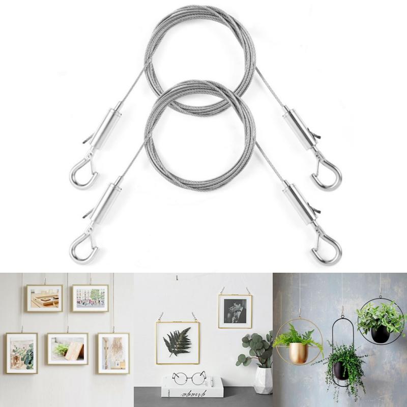 0.5/1/1.5/2M Adjustable Picture Hanging Wire Mirror Frame Hanging Heavy Duty Stainless Steel Wire Rope for Mirror Paintings Lamp