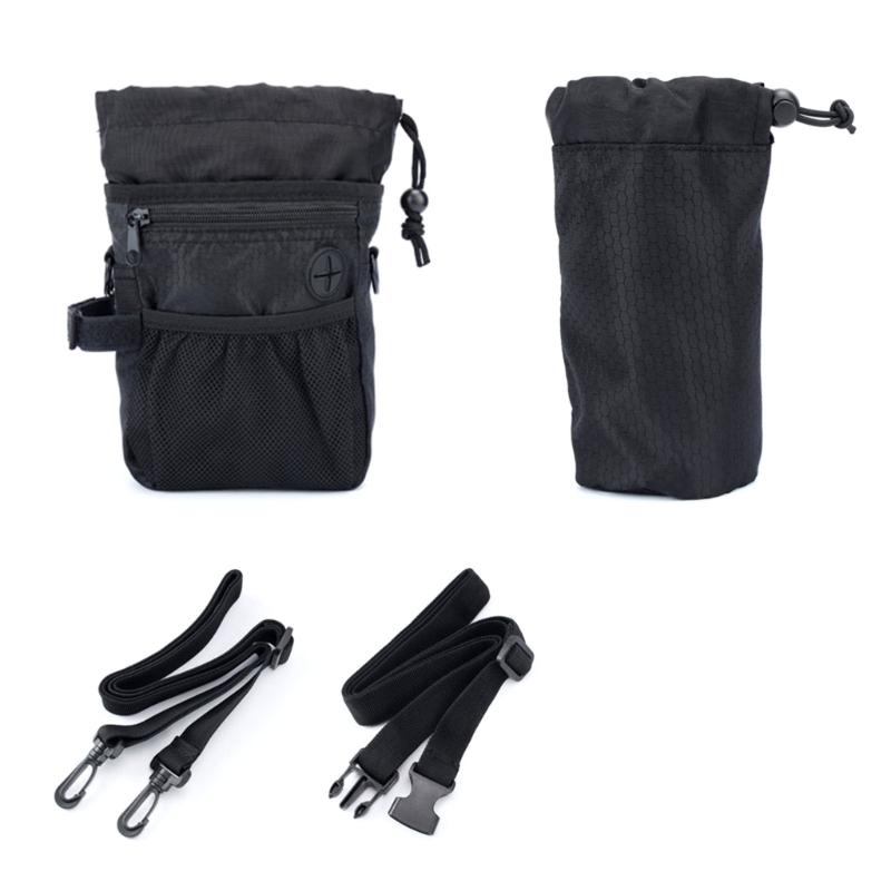 Waterproof Dog Training Waist Pack Portable Pet Treat Pouch Adjustable Belt Waste Bag Dispenser Polyester Texture