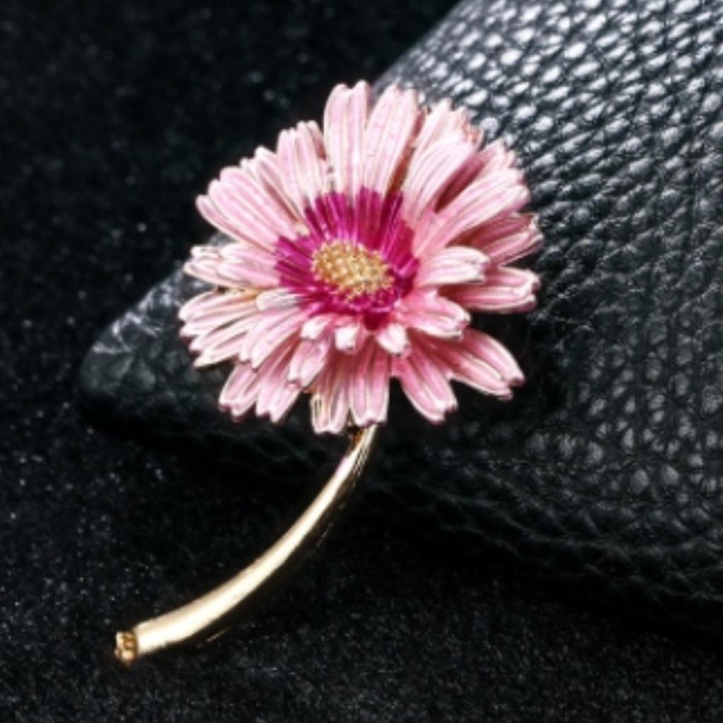 Sonne Wolke Rosa Mehrschichtige Gänseblümchenblüte Brosche - Elegante Blumige Corsage Damen Pin