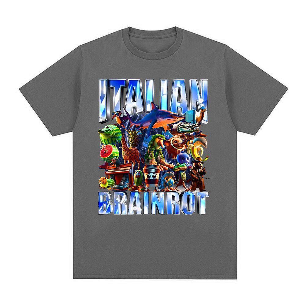 Italian Brainrot Tralalero Tralala Tung Tung Tung Sahur Bombardiro Crocodilo Funny Meme Graphic T-shirt Men Women Fashion Tshirt