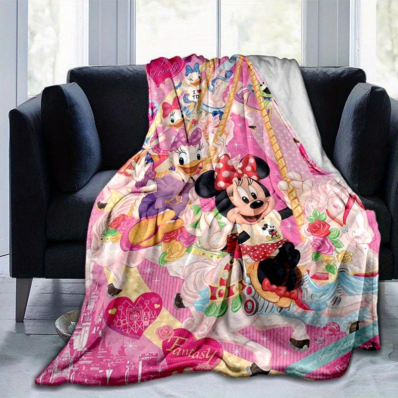 1pc, Minnie and Friends (1) Home Decor Blanket: A Cozy Flannel Throw for Bedroom, Living Room, Travel, Camping, Car, Beach, Office Naps, Perfect Gift