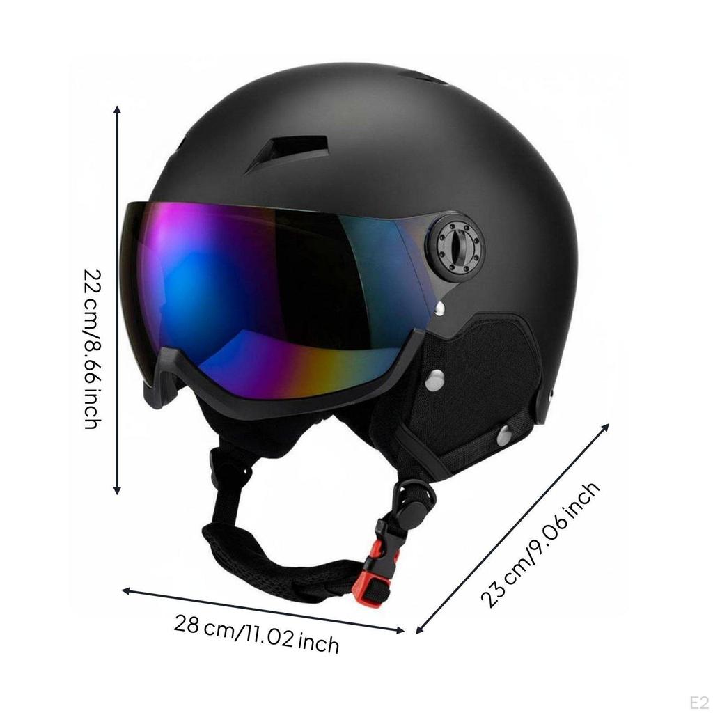 Visor Snow Helmet Protection with Builtin Goggles Warm Earmuffs Sports Equipment for