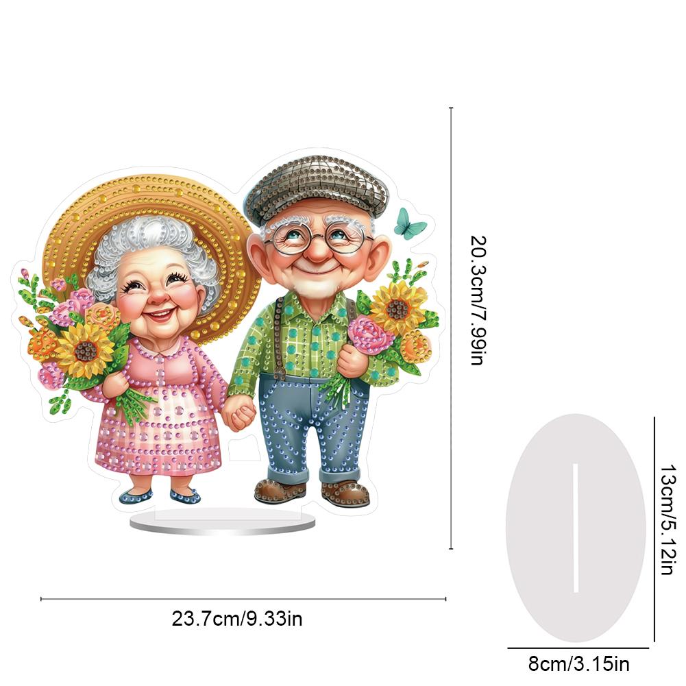 DIY 2D Flat Acrylic Table Top Diamond Painting Ornament Kits Single Side 24x22cm Desktop Diamond Art Kits for Adults Home Decor