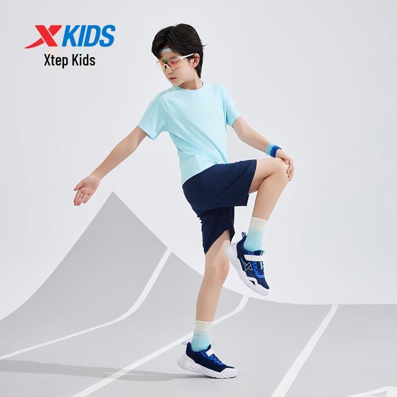 Xtep Kids' Unisex Big Letter Print Short Sleeve Knit Set