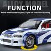 1:24 Scale M4 M3 GTR E46 Car Model Toy Front Wheel Steering Shock Absorption Miniature Cars Models Toys Adults Creative Gifts