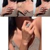 Adjustable Crystal Glamorous Ring With Dazzling Diamond Pattern For Women Modern