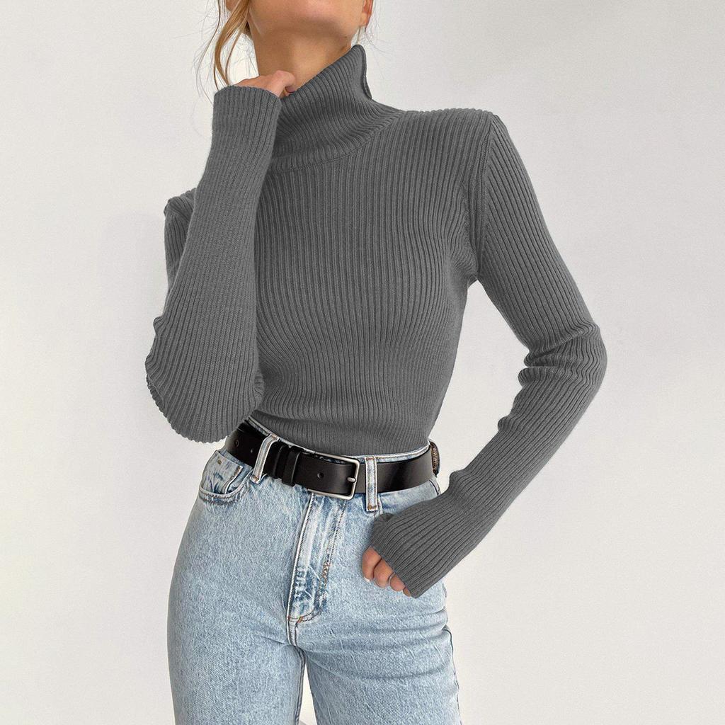 Turtleneck Jumper Autumn Winter Knitted Bottoming Shirt Temperament Slim Lengthening Pullover Leisure Hundred Comfortable Long Sleeves Sweater