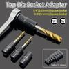 Double Head Square Tap Die Socket Adapter Set Taps Reamer Extractor 1/4" 3/8" Socket Driver Thread Repair Electric Drill Tools