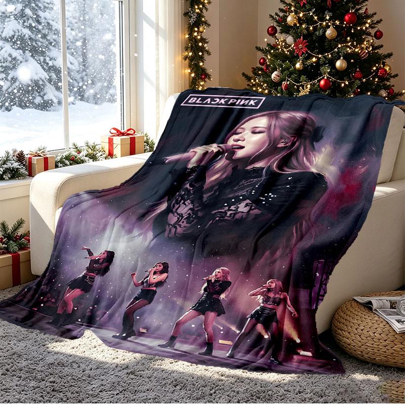 BLACKPINK Pattern Blanket for Home Decoration, Bed, Sofa, Car Travel, Camping, Suitable for All Seasons, Birthday Christmas Gift
