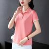 Lapel Short-sleeved T-shirt for Women In Summer New Mother Polo Shirt Large Size Sports Loose Top