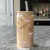 Hochwertiger Borosilikatglas-Milchtee- und Saftbecher mit Strohhalm, 14oz - Doppelter Getränkebecher für Cola und Wasser für den Heimgebrauch